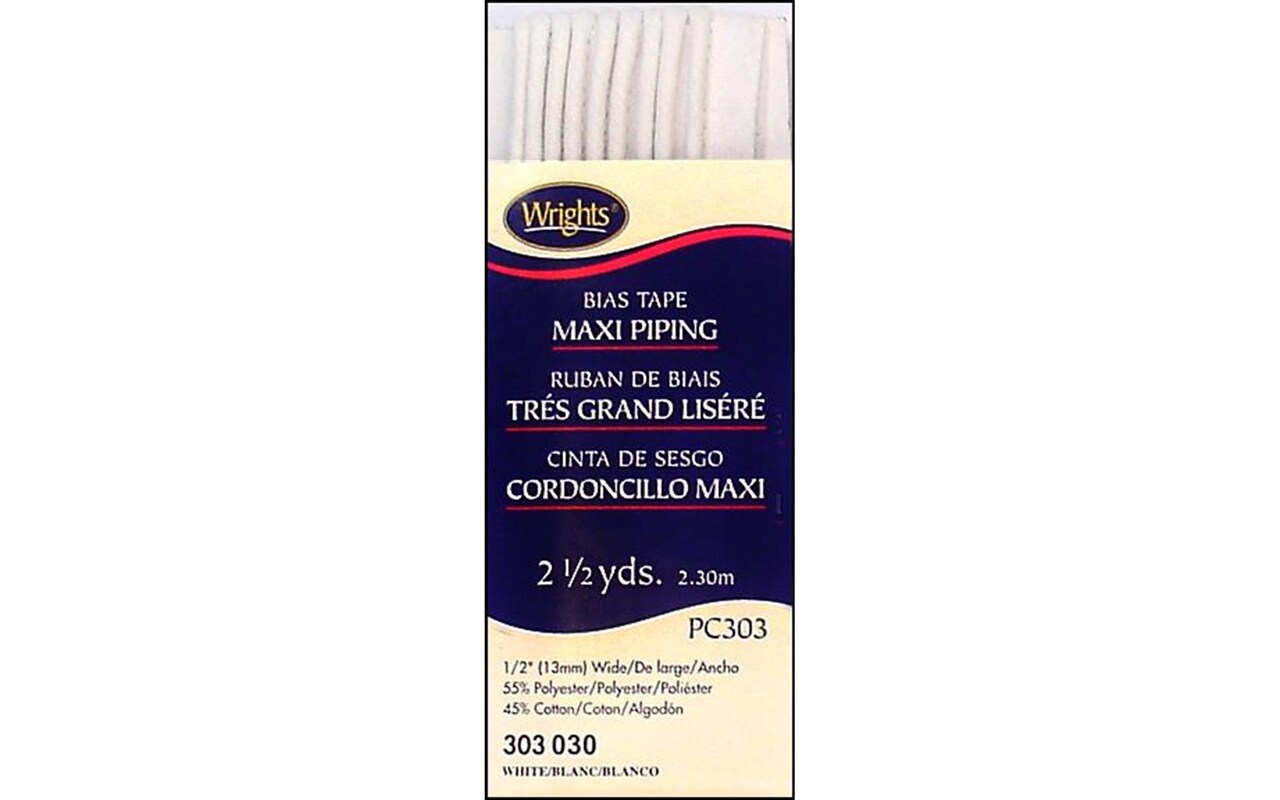 Wrights Maxi Cord Piping 2.5yd White